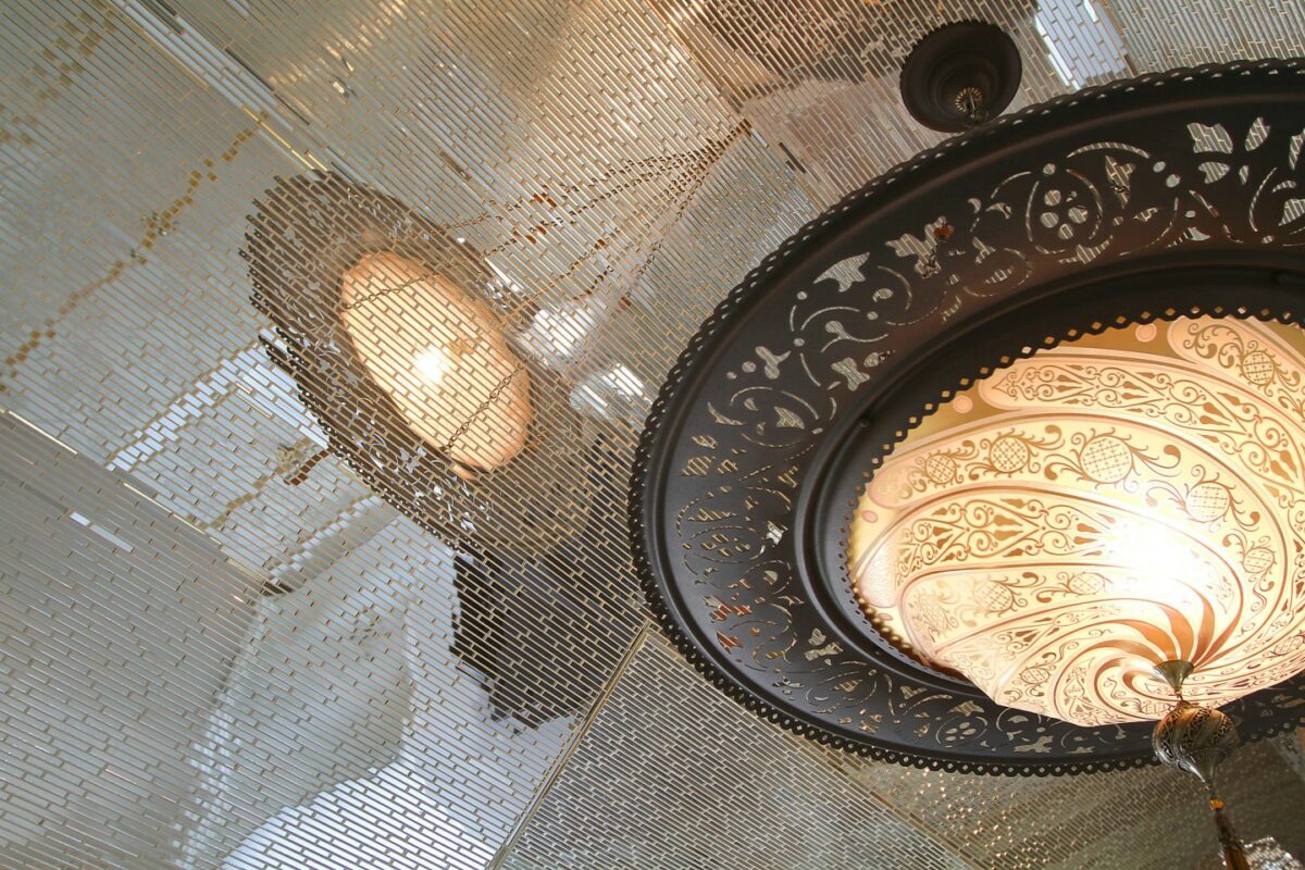 Fortuny lamps at House of-Rock in Santa Monica, California