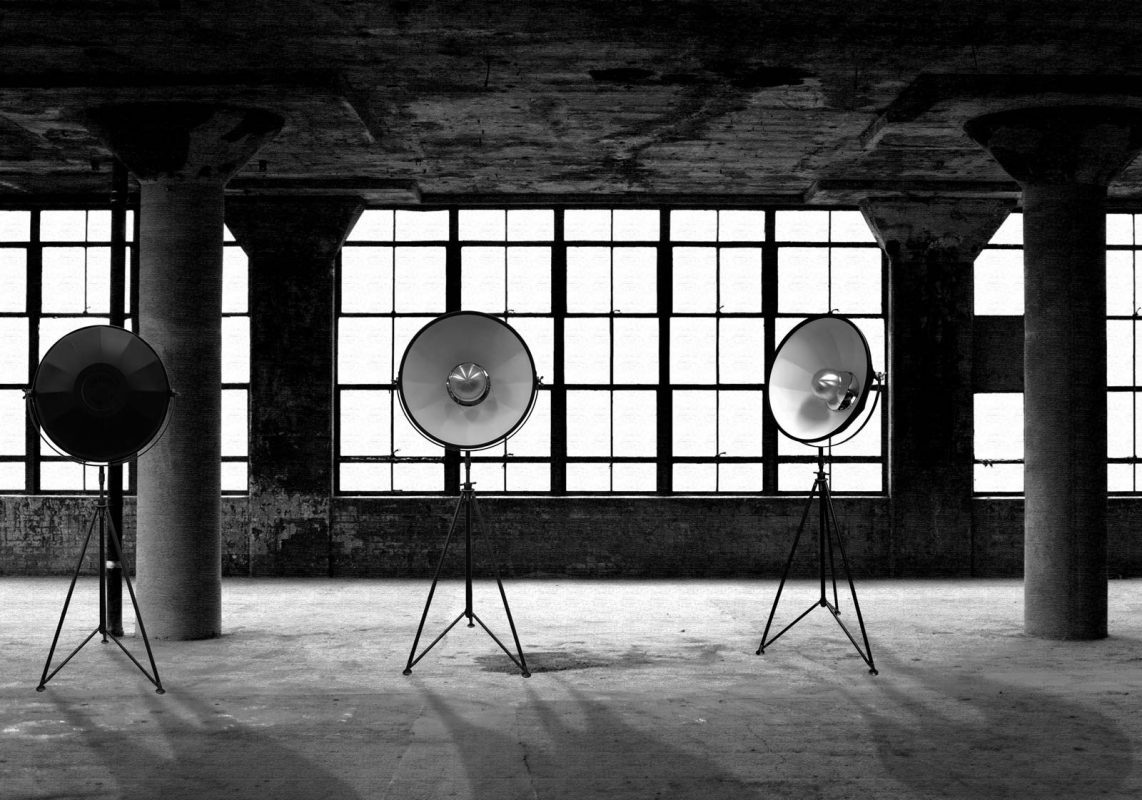 Studio 1907 lamps in a warehouse