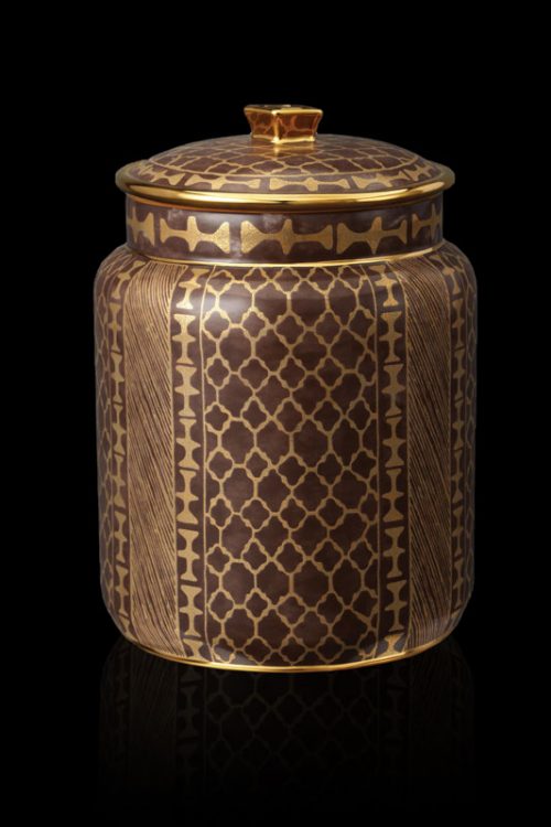 Fortuny tableware Ashanti brown medium canister
