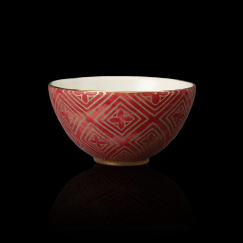 Fortuny tableware Jupon red cereal bowl