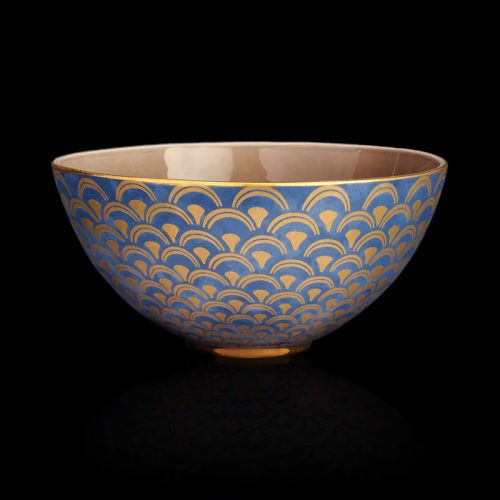 Fortuny tableware Papiro teal blue large serving bowl