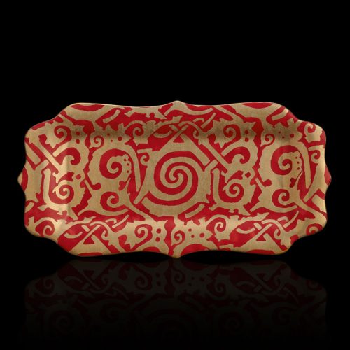 Fortuny rectangular medium maori red platter