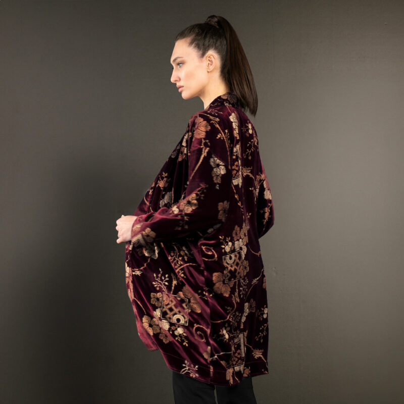 Isabel | Printed velvet Kimono Coat