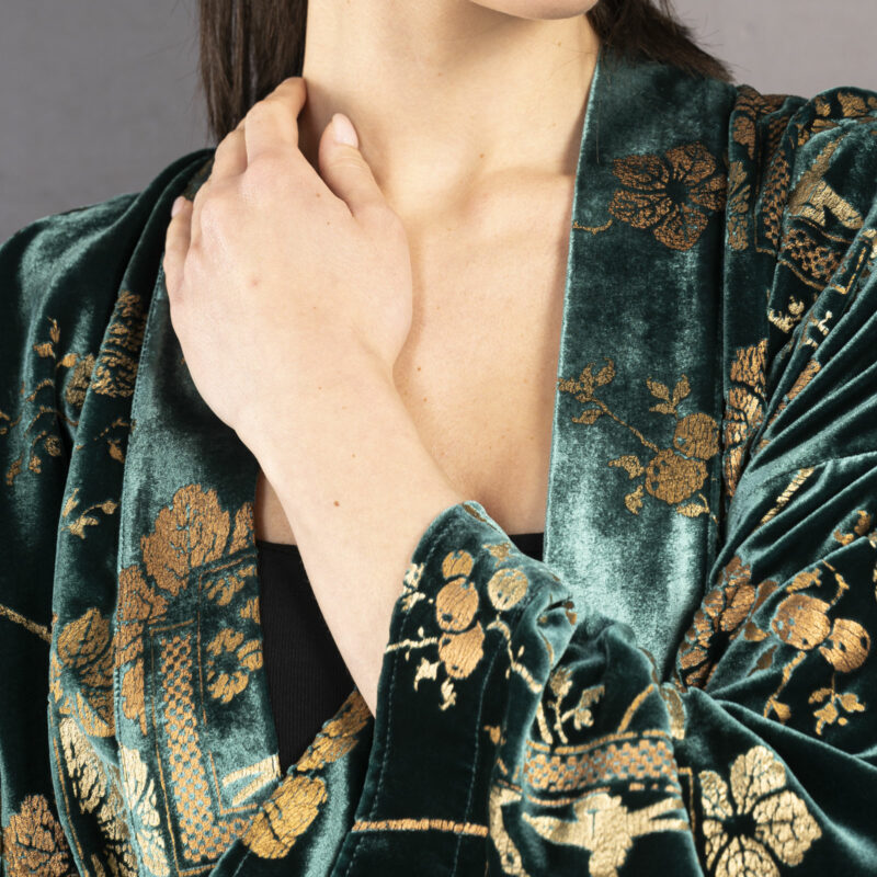 Isabel | Printed velvet Kimono Coat