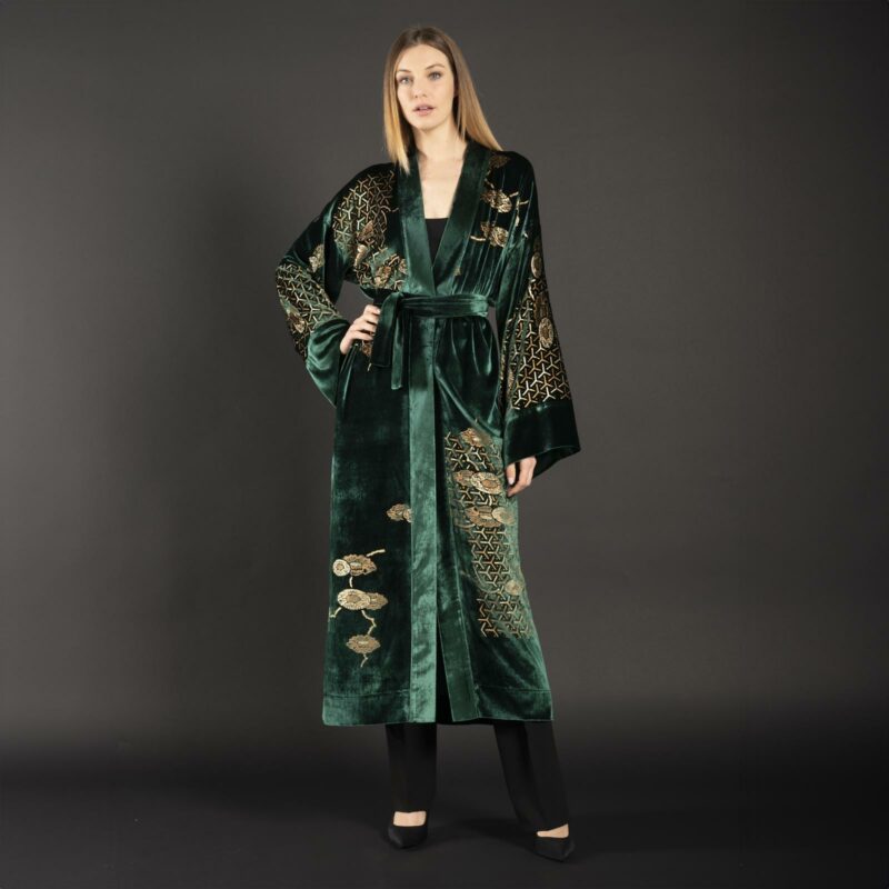 Fortuny printed velvet evening coat