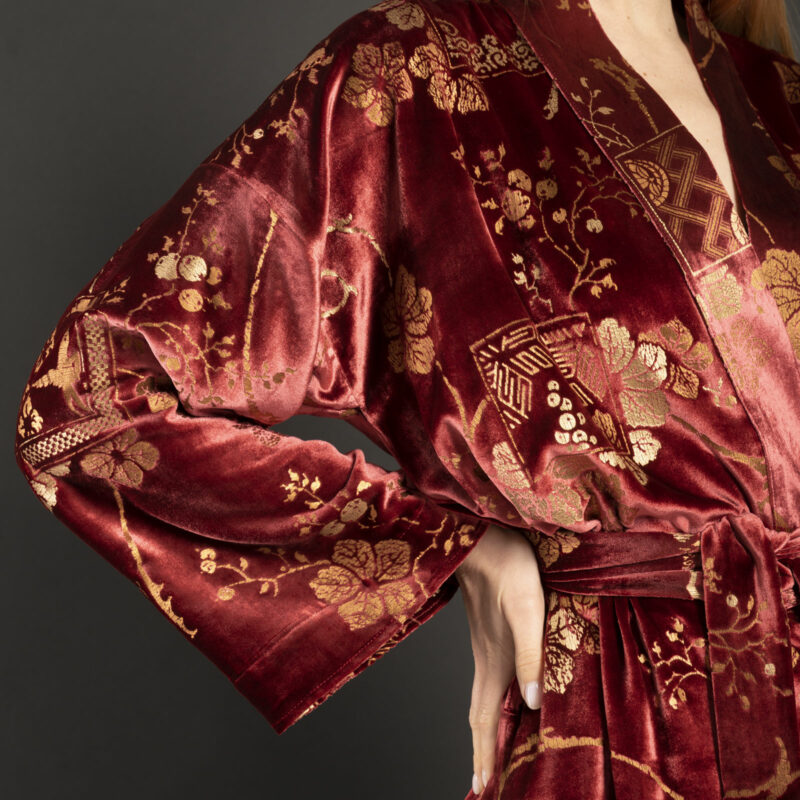 Isabel | Printed velvet Kimono Coat