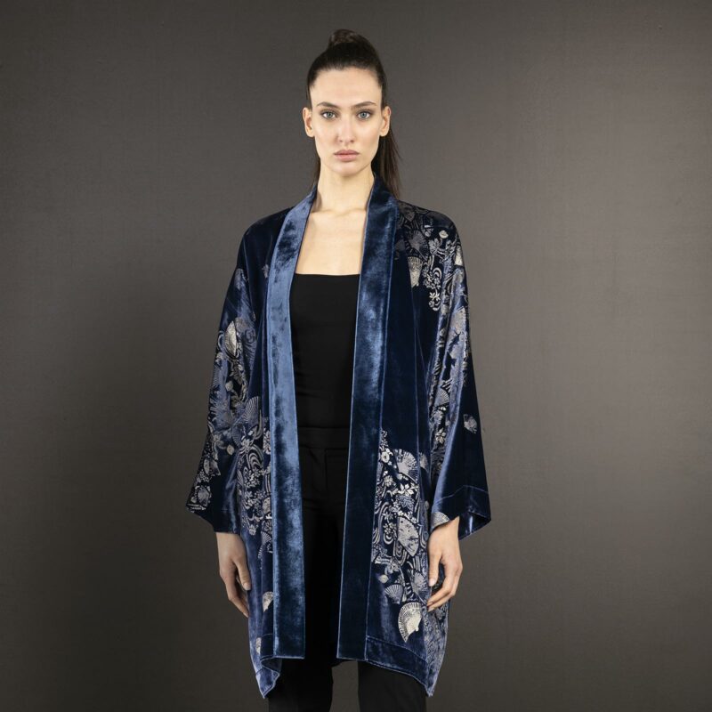 Isabel | Printed velvet Kimono Coat