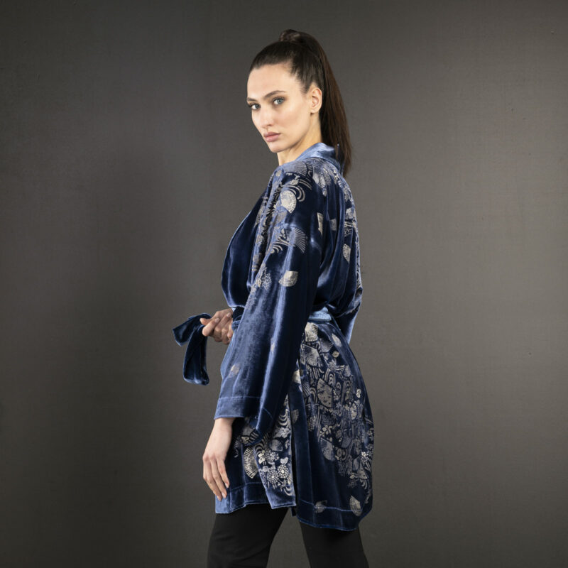 Isabel | Printed velvet Kimono Coat