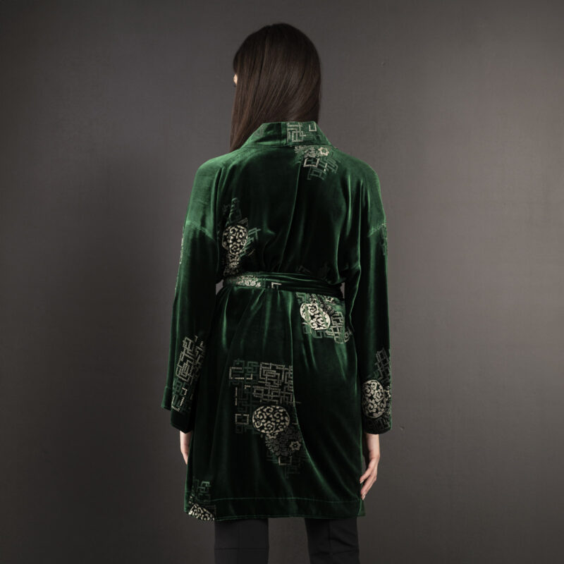 Isabel | Printed velvet Kimono Coat