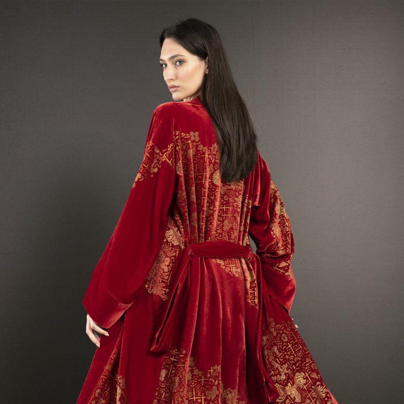 Fortuny printed velvet evening coat