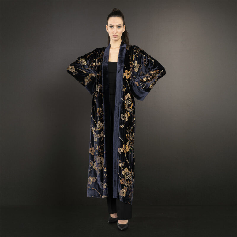 Fortuny printed velvet evening coat