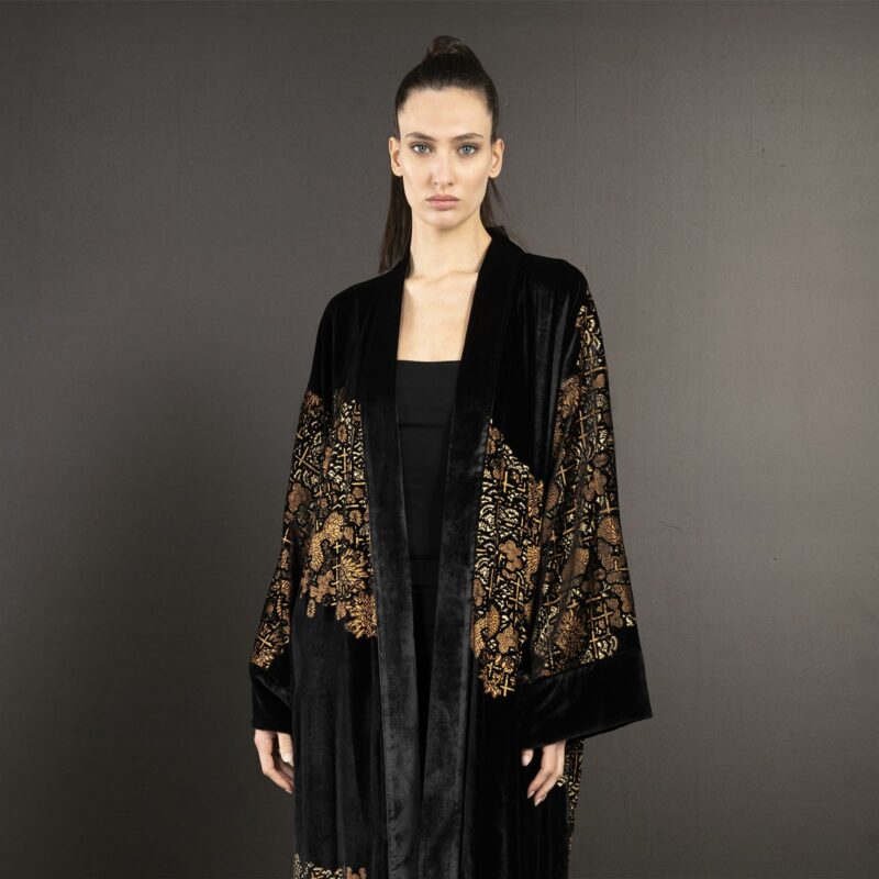 Fortuny printed velvet evening coat