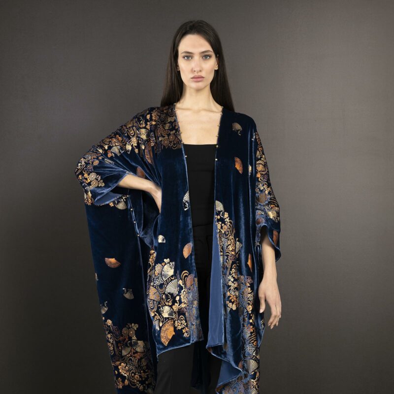 Fortuny printed velvet evening coat