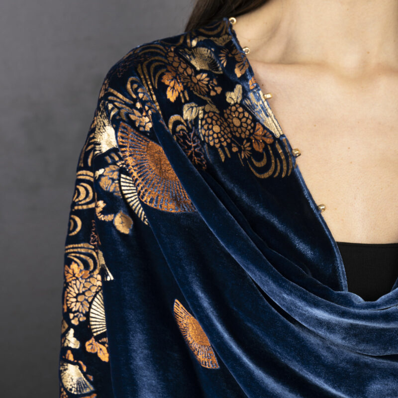 Fortuny printed velvet evening coat