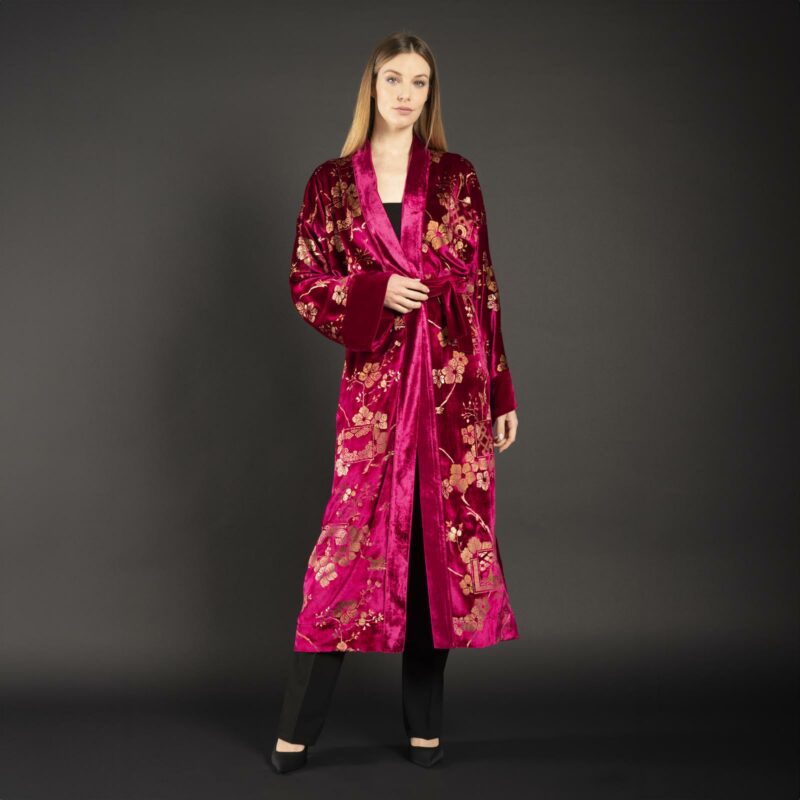 Fortuny printed velvet evening coat