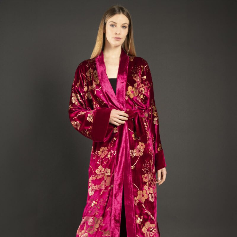 Fortuny printed velvet evening coat