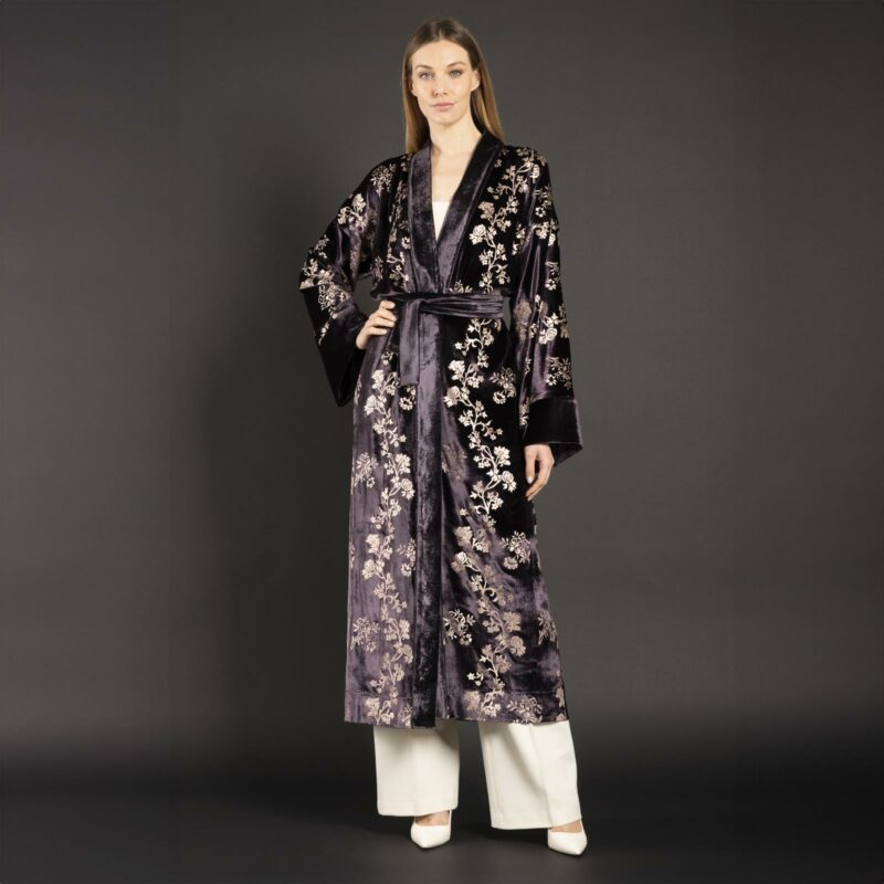 Fortuny printed velvet evening coat