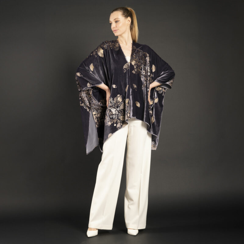 Fortuny printed velvet short evening coat