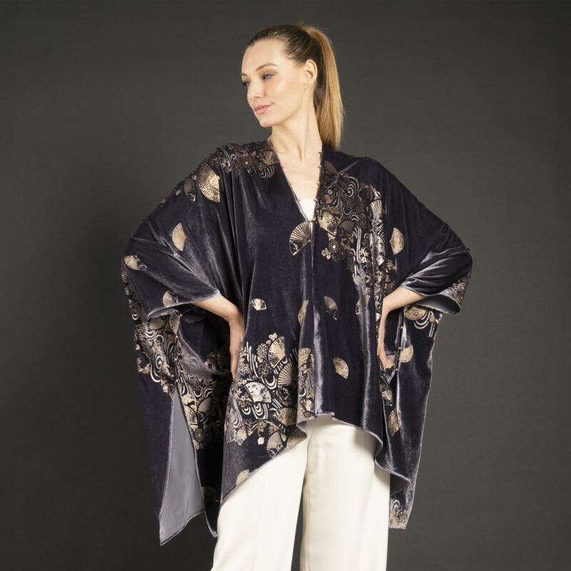 Fortuny printed velvet short evening coat