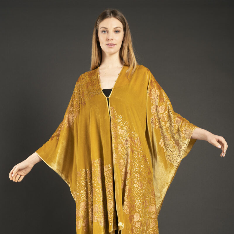 Fortuny printed velvet evening coat