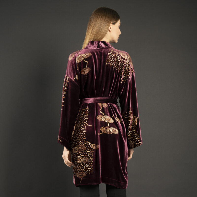 Isabel | Printed velvet Kimono Coat