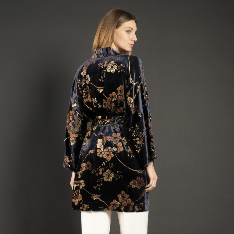 Isabel | Printed velvet Kimono Coat