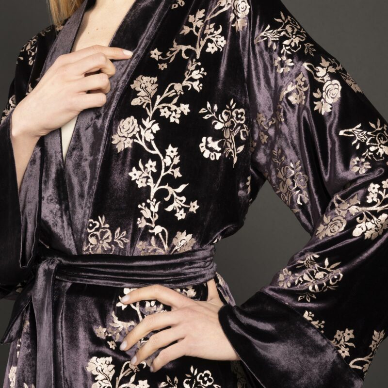 Fortuny printed velvet evening coat