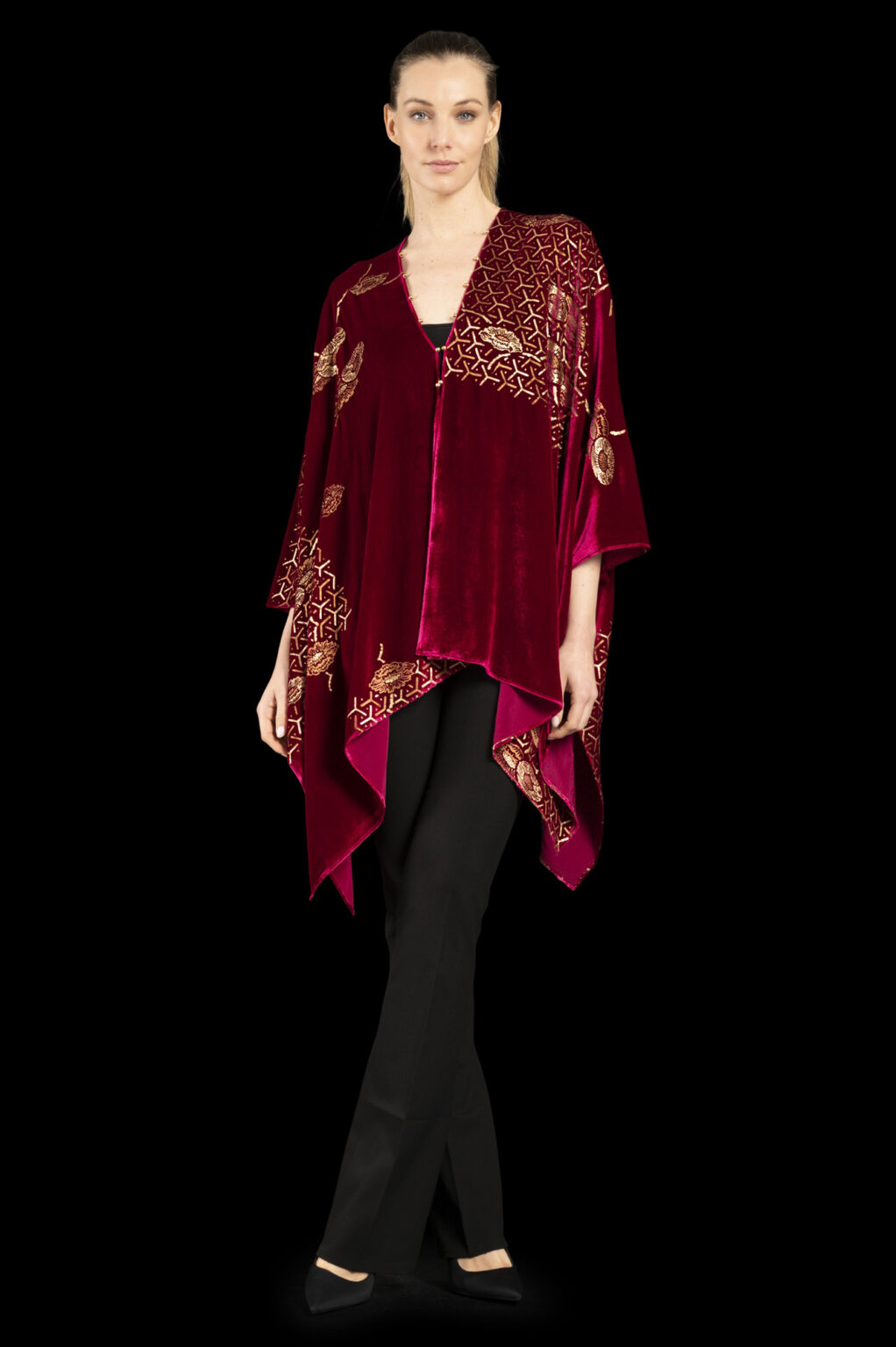 Fortuny printed velvet short evening coat