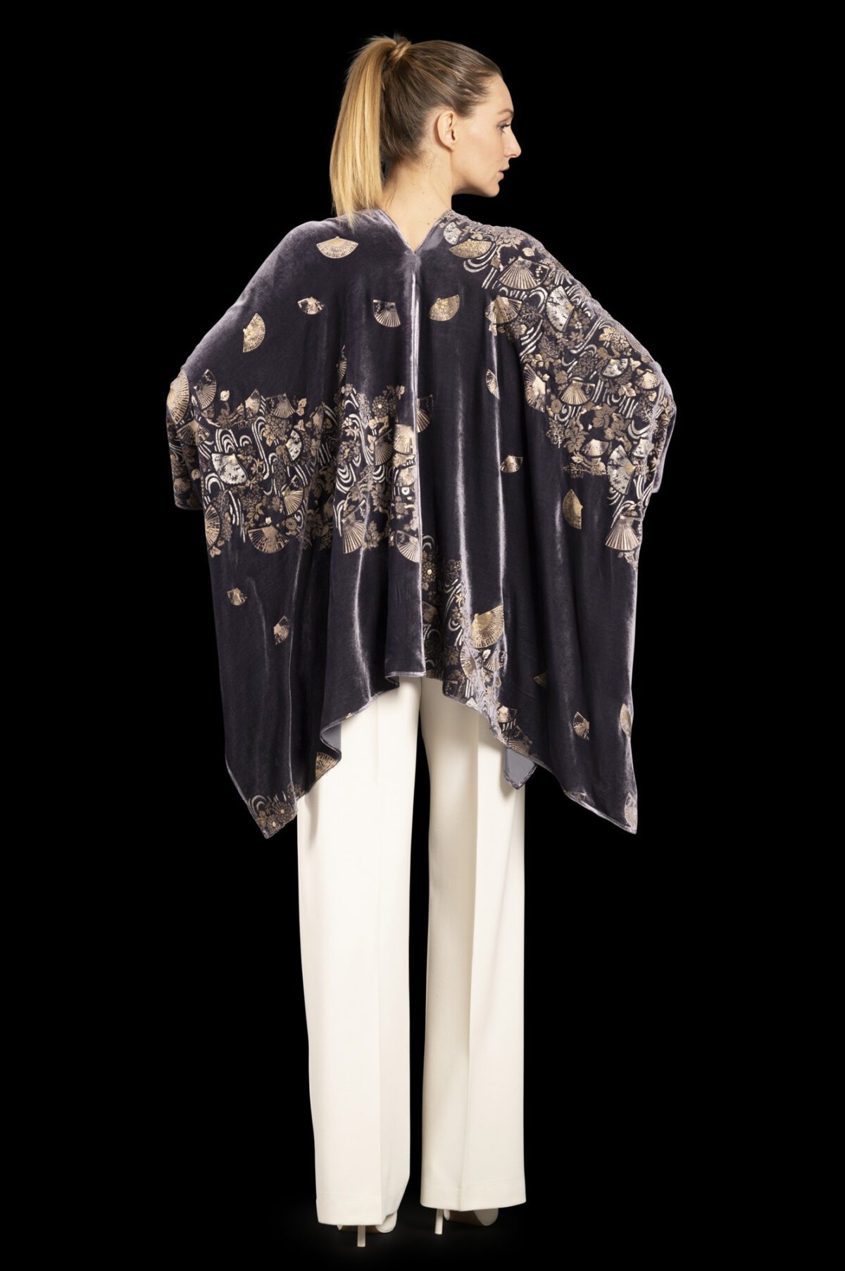 Fortuny printed velvet short evening coat