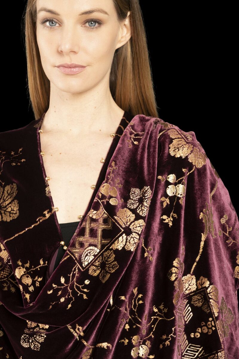 Fortuny printed velvet evening coat