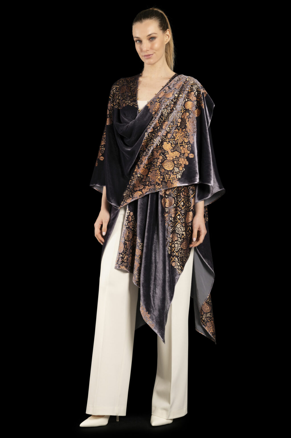 Fortuny printed velvet evening coat