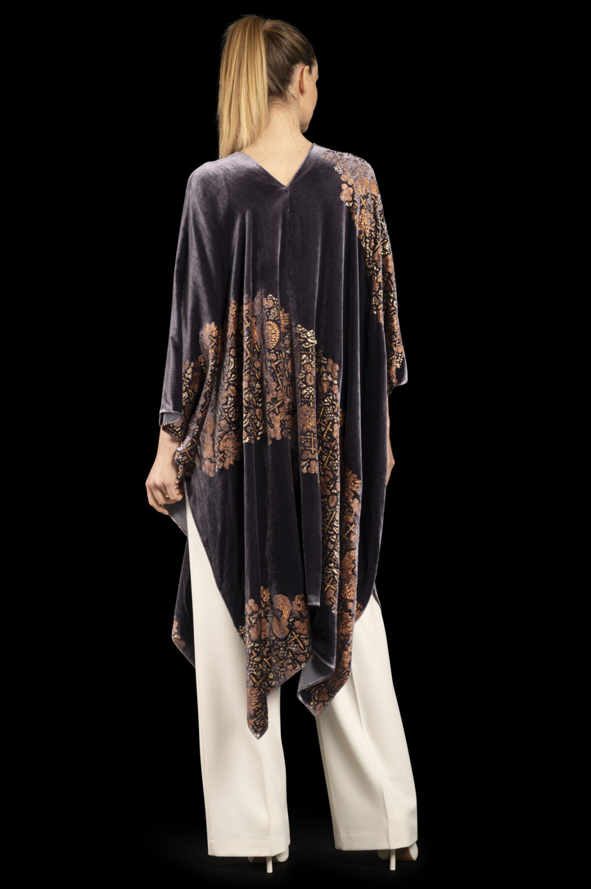 Fortuny printed velvet evening coat