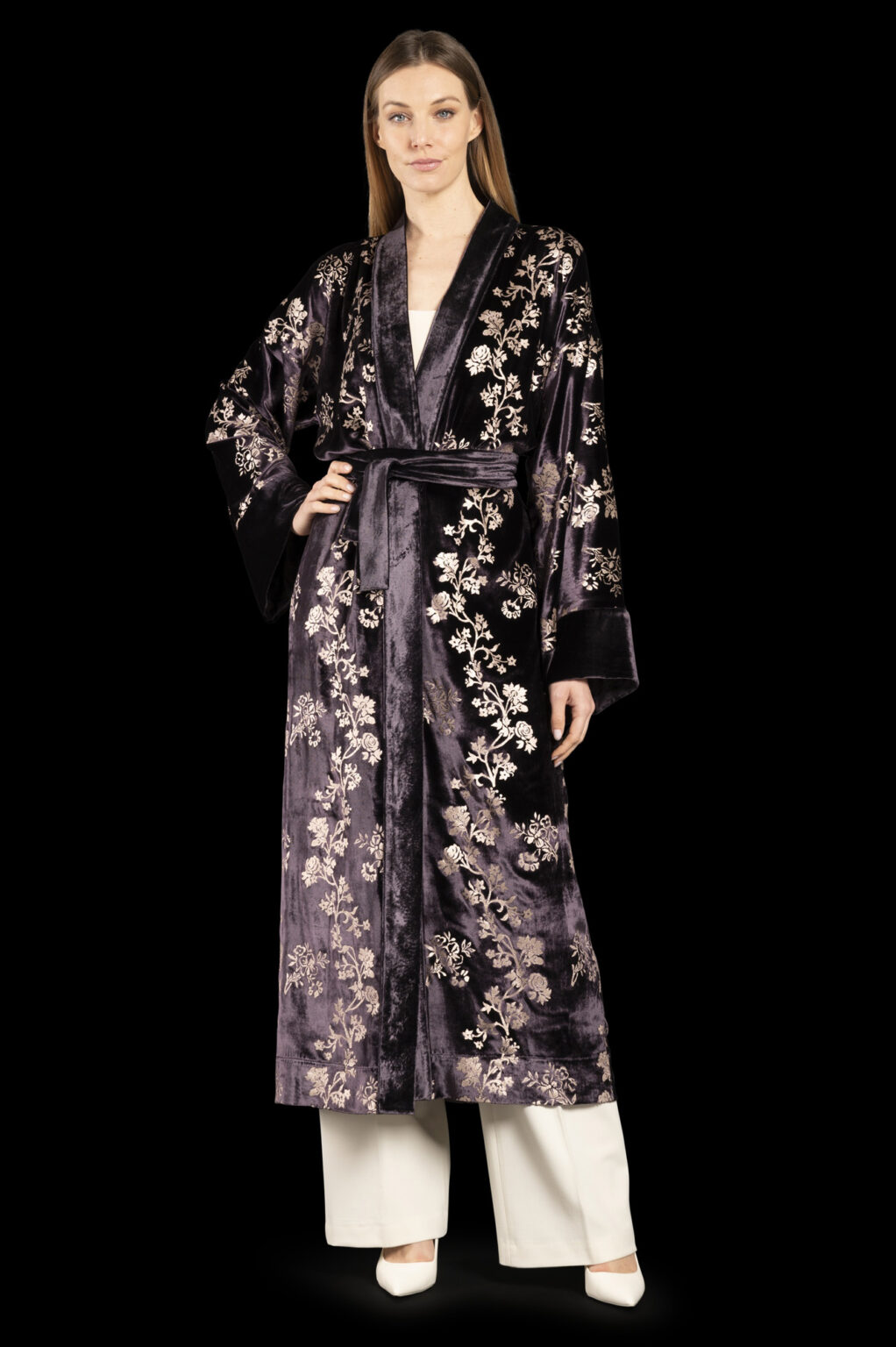 Fortuny printed velvet evening coat