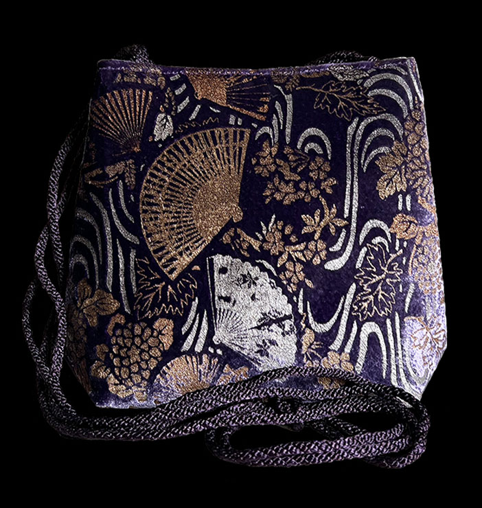 Fortuny Gioia hand printed velvet bag